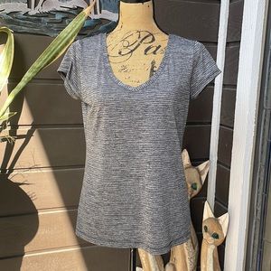 Lorna Jane Striped Grays Tee